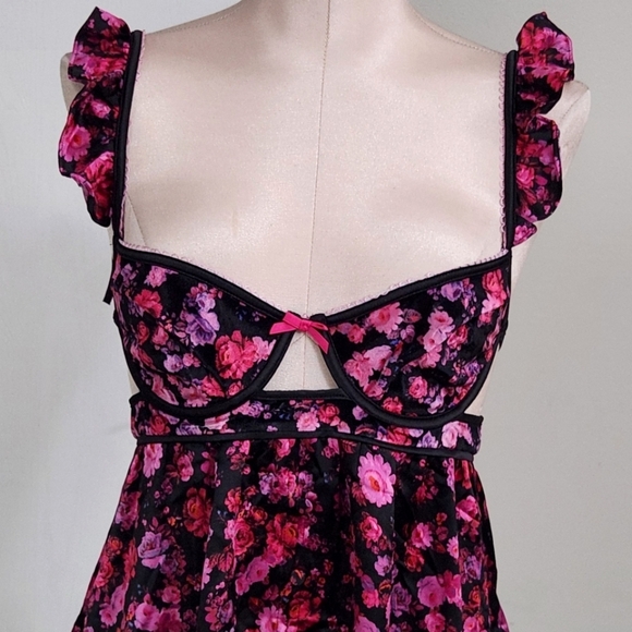 New!For Love and Lemons Lola Babydoll Mini Floral Dress - Picture 8 of 16
